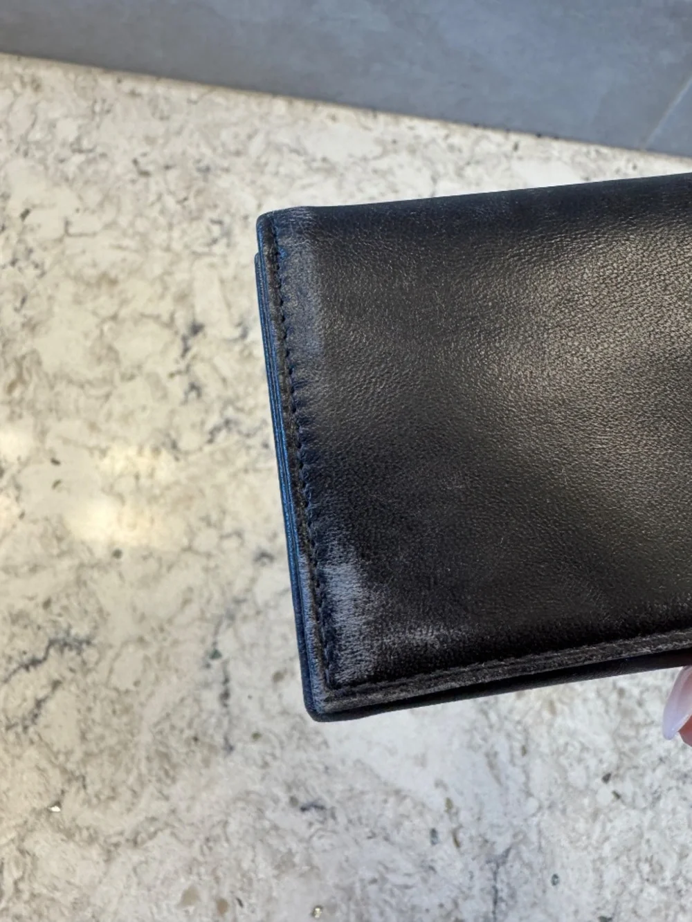 Vintage Mens Alfani Trifold Black Wallet Leather designed modern style